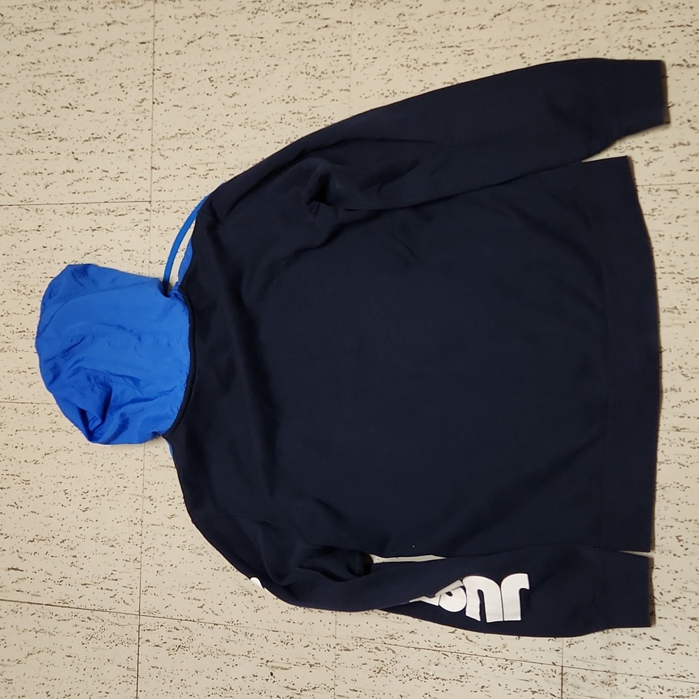 Nike Blue & White 'Just Do It' Spellout Logo Full Zip Hoodie Sweater - Picture 5 of 5